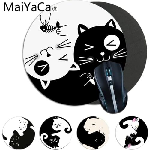MaiYaCa cute Yin Yang cat black and white PC Computer Gaming mousepad anime Mouse pad Rug For PC Laptop Notebook gamer desk pad