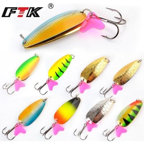 FTK 1pcs 22g/28g/35g Fishing Lure Spoon Noise Sequin Paillette Carp Hard Fishing Baits With Treble Hook pike Lure