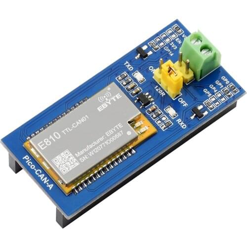 Waveshare CAN Bus Module For Raspberry Pi Pico,Enabling Long Range Communication Through UART,Incorporates E810-TTL-CAN01 module
