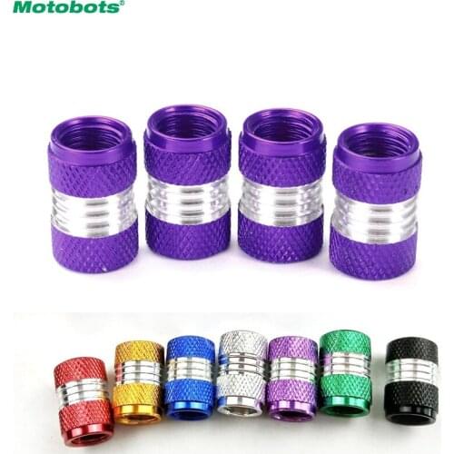 MOTOBOTS 4pcs Aluminum Alloy Car Motorcycle Truck Wheel Tire Valve Stem Caps Dust Covers 7-Color Black/Red/Yellow/Green/Blue