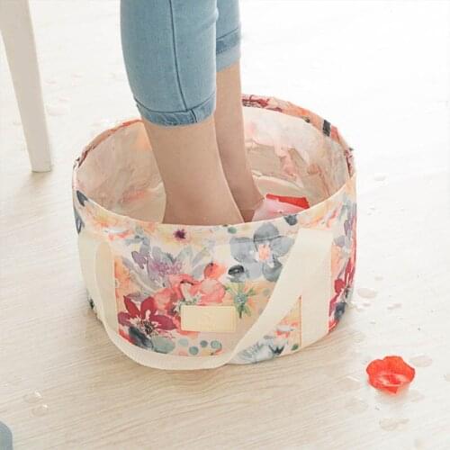 Washing Basin Wash Products 1 PC Water Pot Printed Portable Bucket Terylene Camping Accessories Folding Buckets