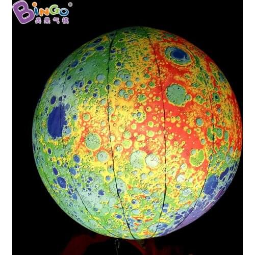 2M dia LED lighting inflatable moon balloon high quality customized blow up balloon type moon replica with blower toys