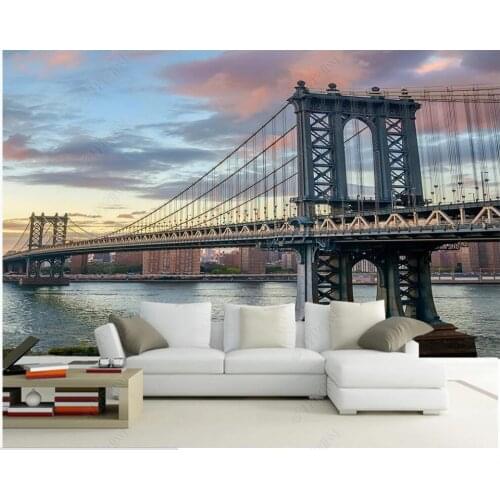 3d photo wallpaper custom mural Modern city architecture bridge landscape home decor in the living room Wallpaper for walls 3d