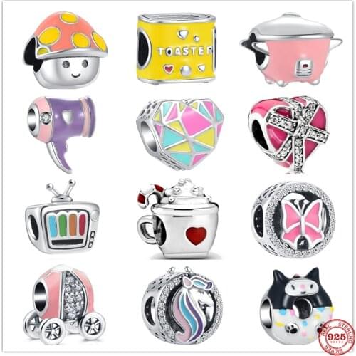 New DIY fine beads Fit Original Pandora Charms Silver 925 Bracelet Jewelry