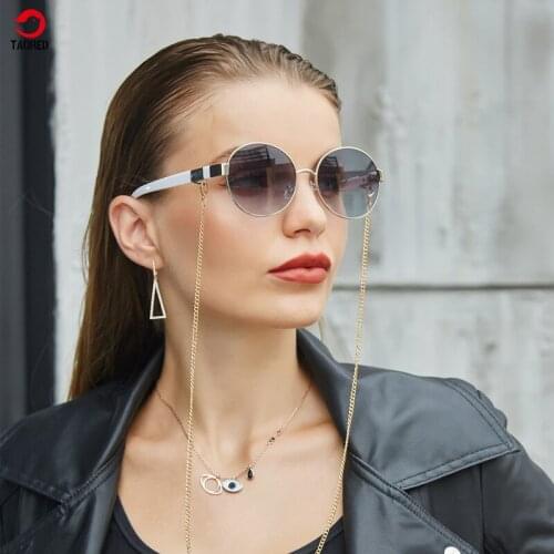 Woman chain trendy fashion sunglasses new luxury brand Italy design round classic outdoor man retro party hike sunglasses TAORED