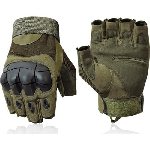 Tactical Army Fingerless Gloves Hard Knuckle Paintball Airsoft Military Half Finger Gloves for Hunting Combat Riding Hiking