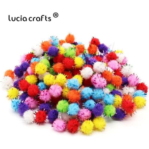 10/15/20/25/30mm Glitter Pompom Fluffy Plush Craft DIY Pom poms Ball Fur Christmas Decoration Kids Toys Dolls Accessories J0705