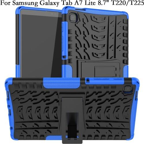 Rugged Shockproof TPU Bumper Coque Tablet Cover for Samsung Galaxy Tab A7 Lite A7lite 8.7 T220 T225 Case Fundas PC Stand Shell