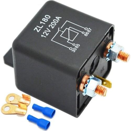 12V 200A Relay Car Truck Engine Automobile Boat Car Starter Heavy Duty Split Charging ZL180 with 2 Pin Footprint + 2 Terminal