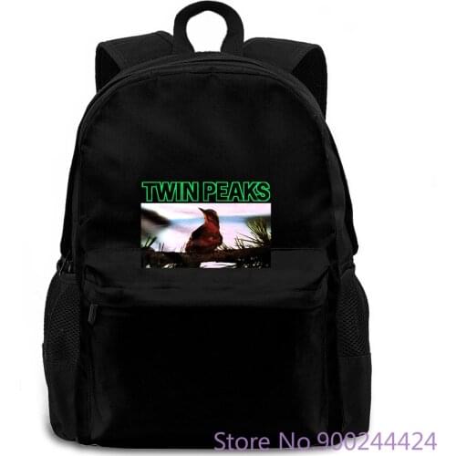 Twin Peaks Varied Thrush Black Printing women men backpack laptop travel school adult student