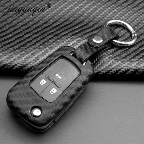Jingyuqin Carbon Silicone Key Case For Buick Chevrolet Cruze Aveo Lova Sail Malibu Trax Opel Astra Corsa Meriva Zafira Antara J