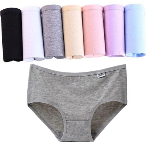 7Pcs/Set Womens Panties Cotton Plus Size Underwear Seamless Girls Briefs Sexy Panties For Women Lingeries Underpant Solid Panty