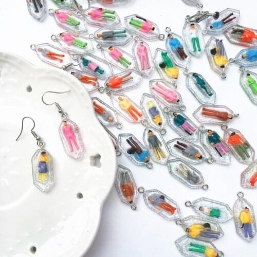 Creative Urban Mini Social Human Earrings Funny Cartoon Ear Clip Womens Fashion Accessories Hand-made DIY Ear Jewelry Gifts