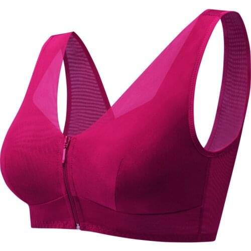 Comfortable Womens Seamless No Steel Ring Push Up Front Closure Bra Full Coverage Underwear Wireless Solid Gathering Brassiere