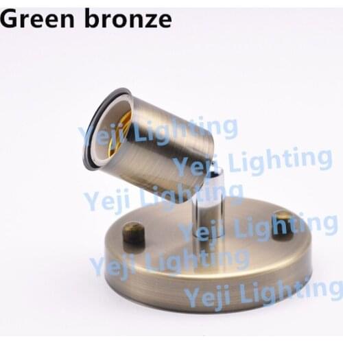 Universal 180 Degree Steering Edison E27 Lamp Holder ceramic screw Lamp Base green bronze metal ceiling rose ceiling canopy