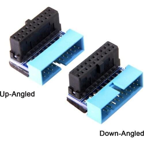 USB 3.0 20pin Extension Adapter for DELL HP Lenovo USB3 Motherboard Up Angled Down Angled 90 Degree Male to Female