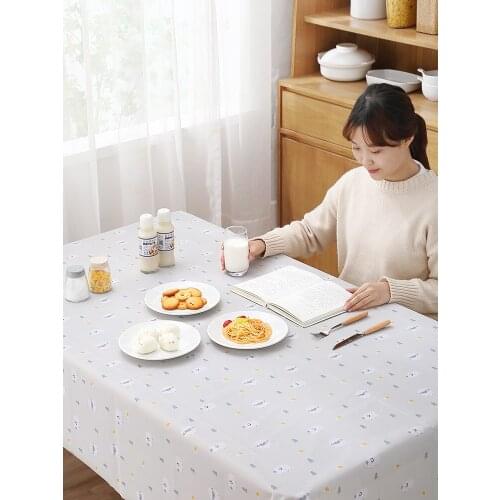 Tablecloth waterproof and oil-proof disposable desk ins Nordic rectangular tablecloth PEVA coffee table table mat tablecloth