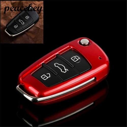 Peacekey Key Fob Protective Case For Audi A6 A1 Q3 Q7 TT R8 A3 S3 Case Key Car Smart For Audi Key Case Cover Shell Keychain