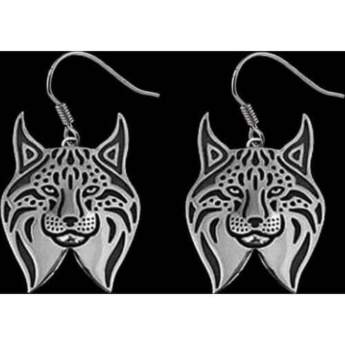 2018 Women Silver Plated Alloy Cat Earrings Fashion Metal Lynx Drop Earrings Drop Shipping