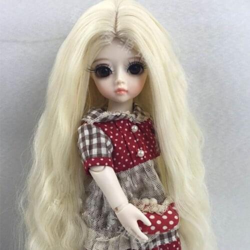 1/3 1/4 1/6 1/8 Bjd Wig High Temperature Blonde Wavy Wire Bjd Wig SD For BJD Doll Hair Wig