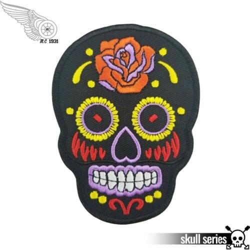 10pcs Mexican Mixed Skull Clothes DIY Flowered patch embroidery iron on patches for clothing