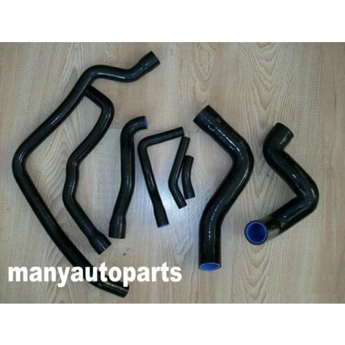 1989-1995 FOR BMW E34 M50 525 525I 528 530 530I 6CY SILICONE RADIATOR HOSE BLACK/RED 1990 1991 1992 1993 1994 1995