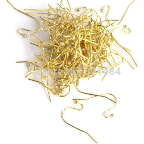 2000pcs Gold plated metal Ball end Earring hooks wires earwires DIY findings