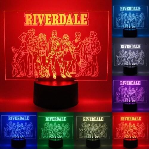 3D LED Illusion Lamp Night Light Riverdale 16 Color Change with Remote for Age 3 4 5 6 7 8 Kids Room Nursery Xmas Birthday Gifts