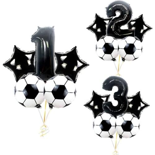 5pcs Black Aluminum Birthday Balloons Childrens Birthday Party Decorations Kids Wedding Baby Shower Gifts Gender reveal