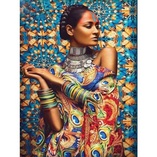 5D DIY Diamond Painting Africa Woman Full Drill Square Round Diamond Embroidery Rhinestone Picture Cross Stitch Home Decor