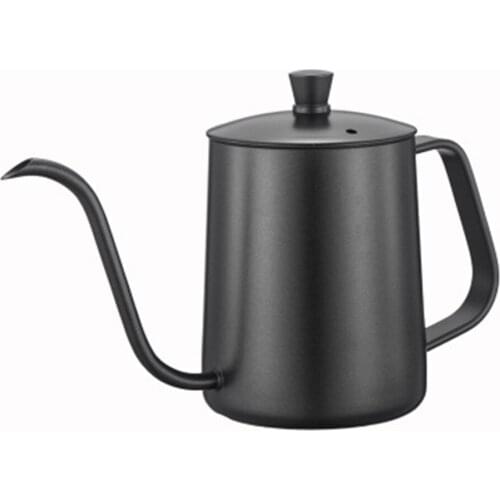 350ML/600ML Coffee Pot Gooseneck Kettle Stainless Steel Long Spout Coffee Pot Household hand drip coffee pot With Lid