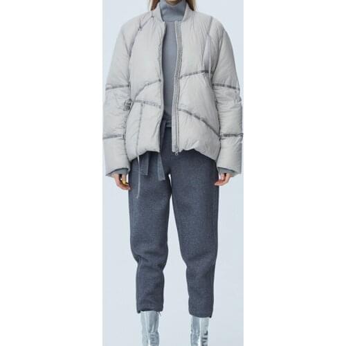 90% White Duck Down Super Warm Winter Womens Coat 2021 New Plus Size Loose Solid Color Stand-Up Collar Short Jacket Female