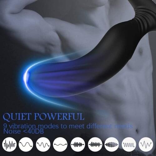 2in1 Anal Vibrator Butt Plug Prostate Massager with Penis Ring Wireless Remote Control P-G Point Sex Toys for Men & Couples