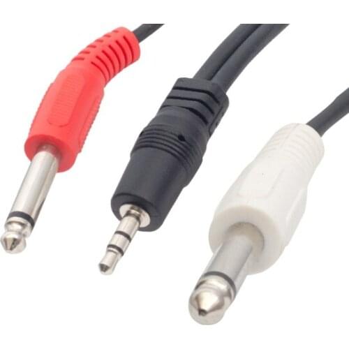 POWERMASTER PM-13934 3.5 MM STEREO MALE/2 X6.3 MM MONO MALE 5 METERS AUDIO CABLE