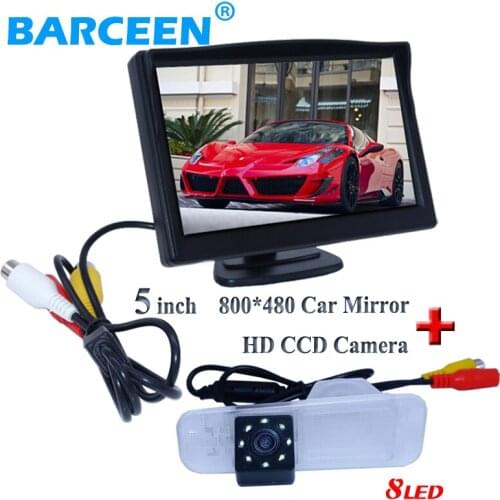 Bring 8 led auto wire car rear reversing camera +plastic shell car parking monitor 5" display use for Kia K2 RIO Sedan