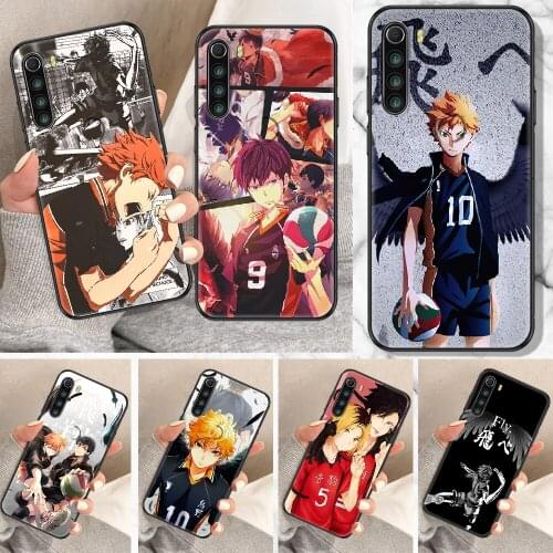 Anime Haikyuu Phone Case For Xiaomi Redmi Note 7 8 9 10 7A 8T 9A 9T 9S 10S Pro black soft cover trend shell 3D bumper tpu Etui