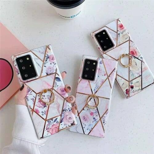 Plating Marble IMD holder stand phone case for samsung galaxy S20FE s8 A40 A50 A70 A41 Eur A51 A71 A42 A21S M21 A12 M30S cover