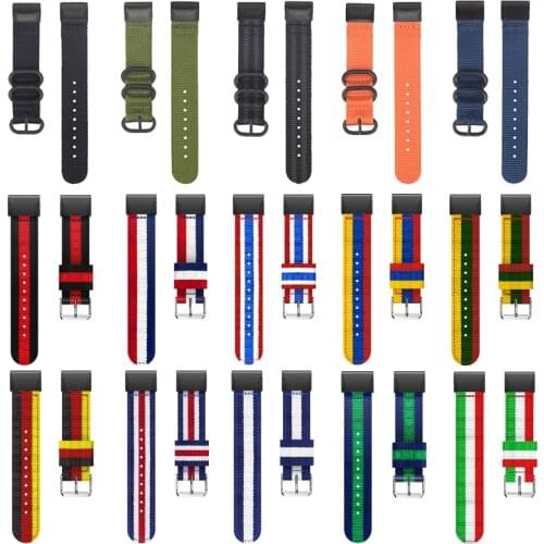 For Garmin Fenix 6S 6 6X Pro 5S 5 5X Plus /3 HR Easy fit Woven nylon watchband Quick Release 20 22 26mm colourful wrist strap