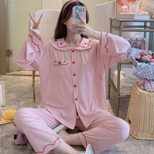 Cotton Maternity and Nursing Top and Pant Set Nursing Pajamas Pregnancy Nightwear Maternity and Nursing Set Womens Loungewear