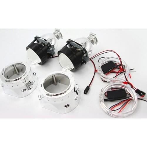 J60F 2Pcs 2.5 Inch Xenon LED Motorcycle Headlights H1 DC DC 12-24V Replacement Waterproof Lighting High-brightness Lamp