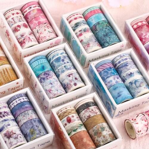 10Pcs/lot Cute Plant Leaves Washi Tape Kawaii Flower Masking Tape Whale Decorative Tape For Sticker Scrapbooking diy Photo Album