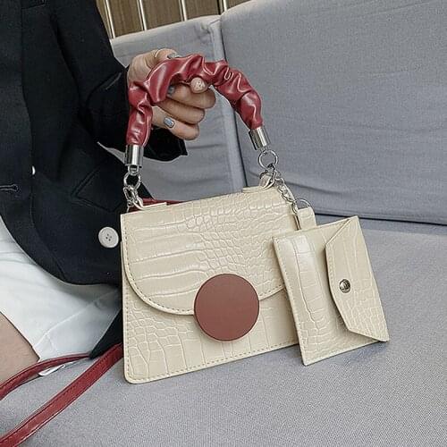 Small Square Bag 2020 Fashion New Quality PU Leather Womens Handbag Crocodile Pattern Chain Shoulder Messenger Bags
