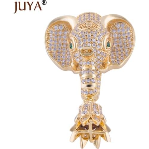 Supplies For Jewelry Unique Design Copper Paved Real CZ Beads Elephant Necklace Tassel Making Charm Pendant Jewelry Findings