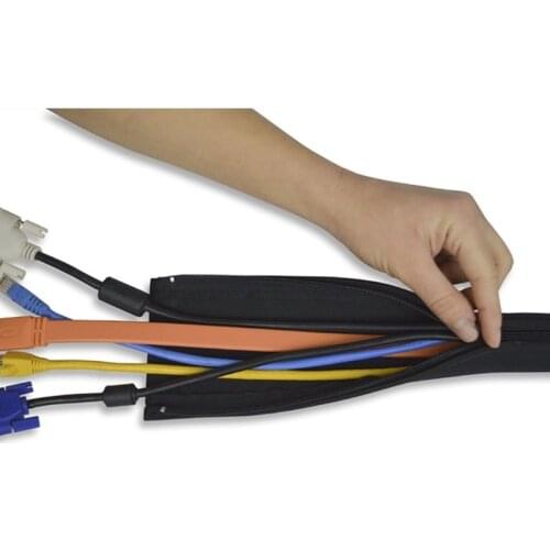 DIY Neoprene Cable Management Sleeve Zipper Wrap Wire Hider Cover Organizer High Quality