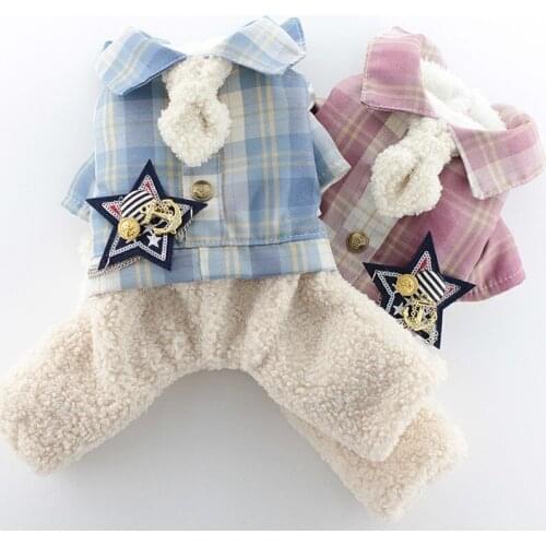 New Warm Autumn Winter Dog Cat Clothes for Teddy Chihuahua Four Legs Jumpsuit Coat Cute Prince Pet Puppy Winter Outfit Clothing