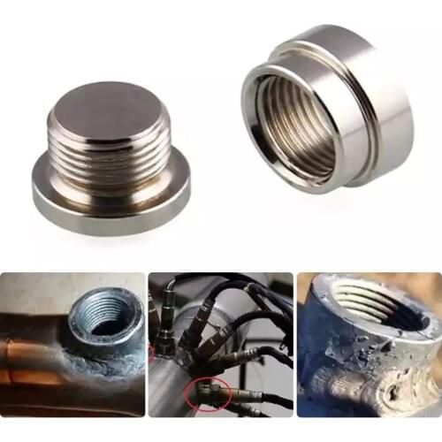 New High Quality O2 Oxygen Sensor Metal Weld On Bung & Plug Wideband Nut & Cap Kit Set Tools Universal 18mm Thread