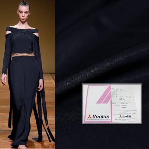 Pearlsilk Japanese Navy Blue Satin Acetic Drape Crease Resistant Fabrics Materials Women Dress Pants Sewing Cloth Freeshipping