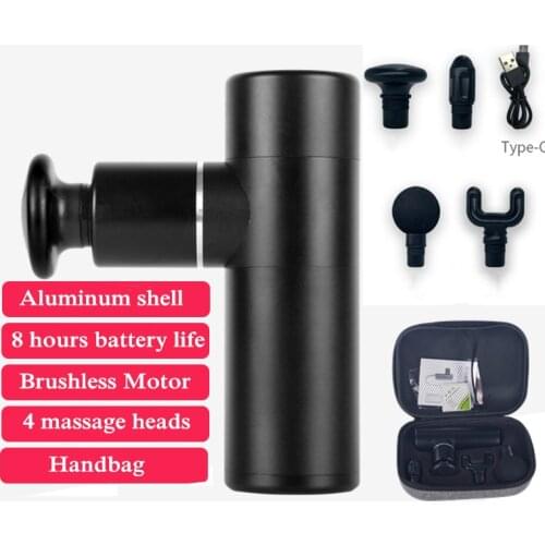 Handle USB Electric Massager Mini Massage Gun Therapy Pocket Massage Gun Muscle Body Pain Relief Fascia Gun with Bag Shaping
