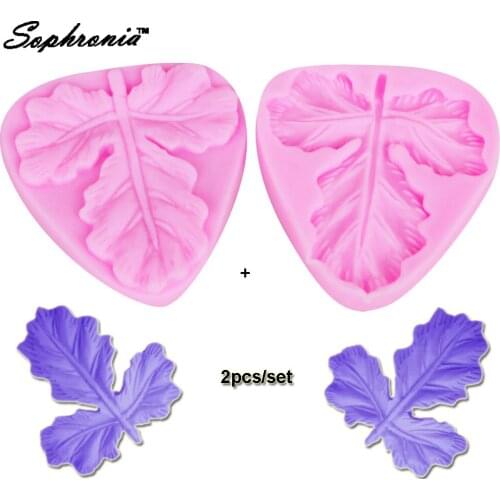 Sophronia Flower Petal Maple Leaf Silicone Cake Mold Chocolate Mold Baking DIY Fondant Cake Decorating Tools M366,6*6*0.8(0.6)