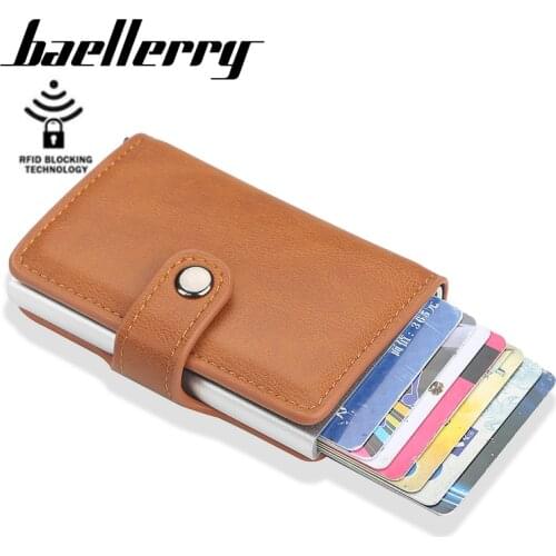 2021 New Rfid Anti-magnetic Card Holders Smart Wallets Men PU Leather Purse Vintage Short Women Purses Mini Money Bag